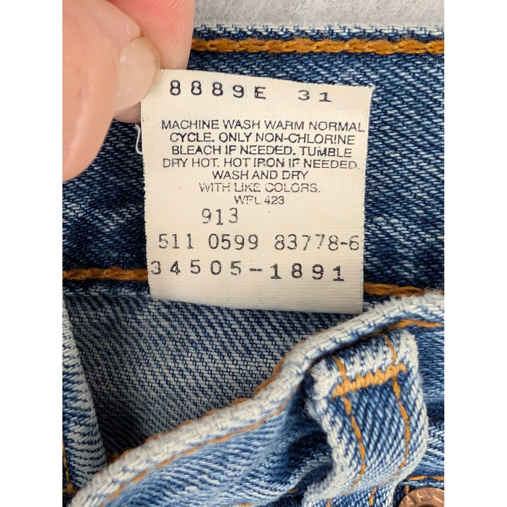 Vintage Levis 505 Jean Shorts Jorts Mens 34 (31" Waist) Blue Denim 90s Y2K - Picture 4 of 10